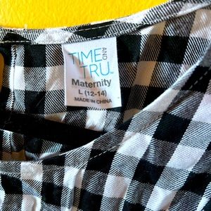 Time and tru checkered maternity blouse